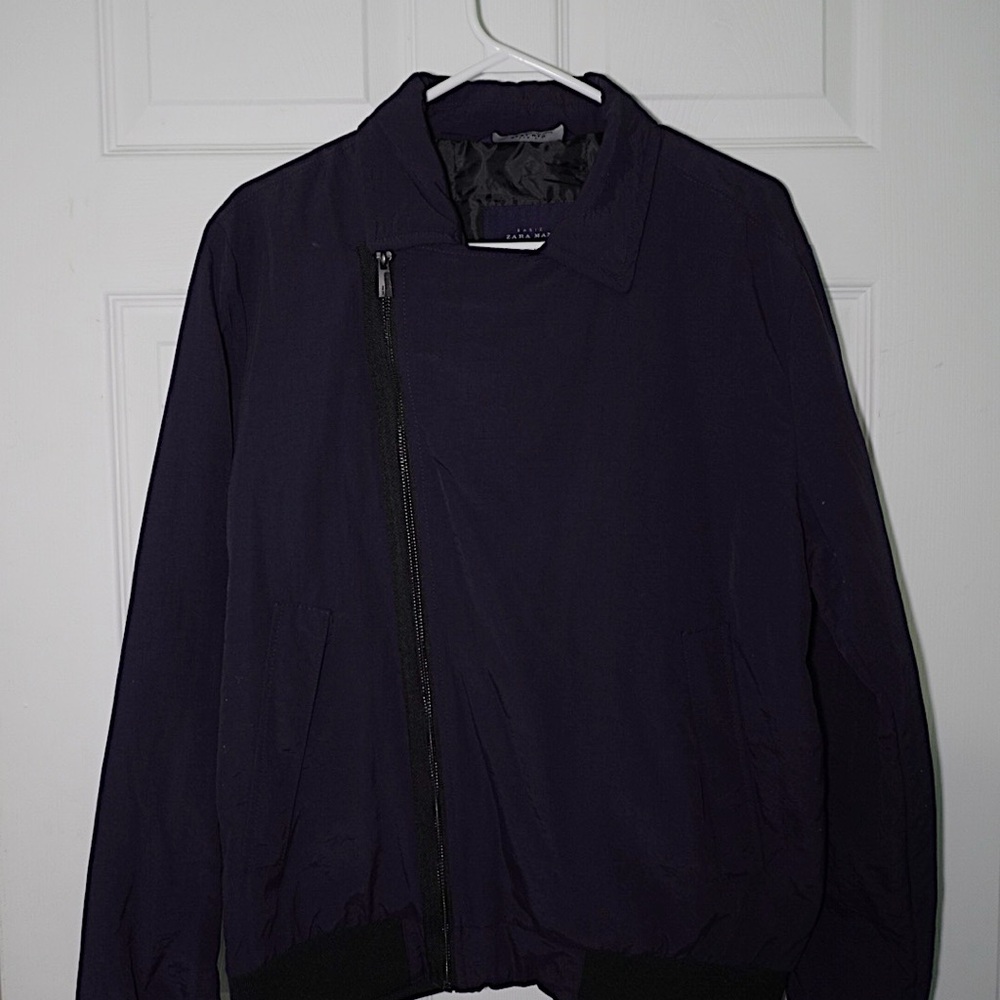 Zara Men's Dark Blue Windbreaker